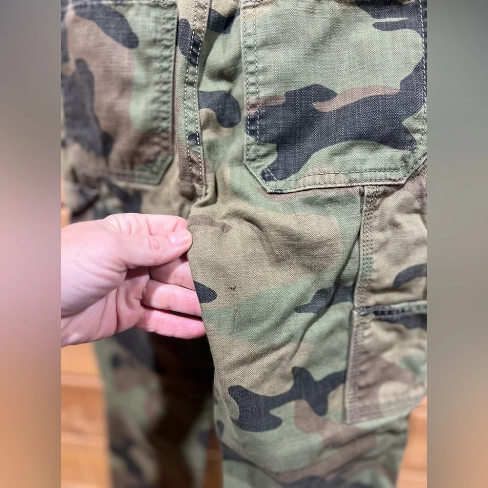 GAP Kids Camo Carpenter Pants Double Knee Size M (8) Adjustable Waist